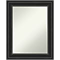 Amanti Art Non-Beveled Rectangle Framed Bathroom Wall Mirror, 29-1/2" x 23-1/2", Ridge Black