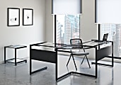 Eurostyle Caesar 78"W Corner Desk, Black/Clear 1 thumbnail image
