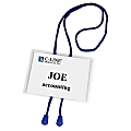 C-Line Bolo Cord Hanging Style Name Badge Kit - Polypropylene, Paper - 25 Each - Clear, Blue, White"