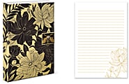 Punch Studio Hardcover Brooch Journal, 6" x 8-1/2", Ruled, 208 Pages, Black Floral 1 thumbnail image