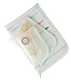 Office Depot® Vinyl Mesh Zippered Pouches, White/Mint Green, Pack Of 3 Pouches