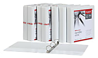 Office Depot® Brand Durable Round-Ring View Binders, 1-1/2", White, Pack Of 12 Binders