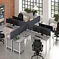 Bush Business Furniture Hustle 4 Person L Shaped Desk with Mobile File Cabinets, Power Grommets, and Privacy Screens, Platinum Gray,   - HUS017PGSU 1 thumbnail image