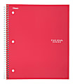 Five Star® Wirebound Notebook Plus Study App, 1 Subject, College Ruled, 8 1/2" x 11", 100 Sheets, Fire Red