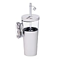 ASOBU Marina See-Through Triton Tumbler With Flexible Straw, 28 Oz, White 1 thumbnail image