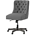 Linon Dara Fabric Mid-Back Home Office Chair, Light Gray/Gray Wash 1 thumbnail image