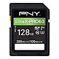 PNY EliteX-PRO60 Class 10 U3 V60 UHS-II SDXC Flash Memory Card, 128GB, P-SD128V60280EXP6-GE