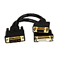 StarTech.com 8in Wyse DVI Splitter Cable - DVI-I to DVI-D and VGA - M/F - 8" DVI/VGA Video Cable for Video Device, Monitor, Projector - First End: 1 x DVI-I Male Video - Second End: 1 x DVI-D Female Digital Video, Second End: 1 x HD-15 Female VGA - Split 1 thumbnail image