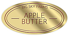 Custom 1-Color Foil-Embossed Labels And Stickers, 1" x 2" Oval, Box Of 500 Labels