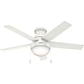 Hunter Fan Anslee Low Profile with Light 46 Inch - 5 Blades - 46" Diameter - 3 Speed - Reversible Blades, Reversible Motor - 14.5" Height - Glass Shade 1 thumbnail image