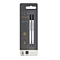 Parker® Rollerball Pen Refill, Medium Point, 0.7 mm, Black, Pack Of 2