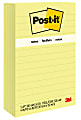 Post-it Notes, 4 in x 6 in, 5 Pads, 100 Sheets/Pad, Clean Removal, Canary Yellow, Lined