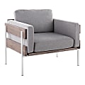 LumiSource Kari Farmhouse Fabric Accent Chair, Light Gray/White/Gray 1 thumbnail image