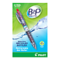 Pilot® BeGreen B2P Fine Point Gel Pens, Pack Of 12, Fine Point, 0.7 mm, Barrel, Red Ink