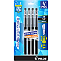 Pilot® FriXion ColorSticks Erasable Gel Pens, Fine Point, 0.7 mm, Black Barrel, Black Ink, Pack Of 4 Pens