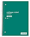 Just Basics® Spiral Notebook, 8" x 10-1/2", College Ruled, 70 Sheets, Green 1 thumbnail image
