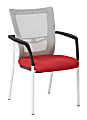 Office Star™ ProGrid Mesh Mid-Back Visitors Chair, White/Red