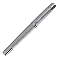 FORAY® Ballpoint Fashion Pen, Medium Point, 1.0 mm, Brushed Chrome Barrel, Black Ink