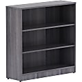 Lorell® Laminate 3-Shelf Modular Shelving Bookcase, 36"H x 36"W x 12"D, Weathered Charcoal