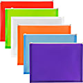 JAM Paper® Plastic Envelopes, 9-3/4" x 13", Zipper Closure, Assorted Colors, Pack Of 6 Envelopes