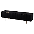 SEI Furniture Pilston 4-Door Media Console, 18-1/2”H x 60”W x 15-1/2”D, Black/Gold