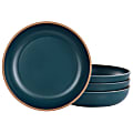 Gibson Home Rockabye 4-Piece Melamine Dinner Bowl Set, 8-1/2”, Dark Teal 1 thumbnail image