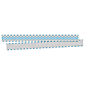 Barker Creek Double-Sided Border Strips, 3" x 35", Chevron Gray/Blue, Set Of 24
