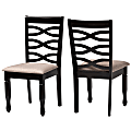 Baxton Studio Lanier Dining Chairs, Sand/Dark Brown, Set Of 2 Dining Chairs 1 thumbnail image