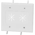 DataComm Cable Plate with Flexible Opening, 2-Gang, White - 2-gang - White - ABS Plastic 1 thumbnail image