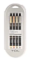 TUL® BP Series Retractable Ballpoint Pens, Mixed Metals, Medium Point, 1.0 mm, Black Barrel, Black Ink, Pack Of 4 Pens