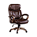 True Innovations Big And Tall Bonded Leather High-Back Chair, Espresso/Champagne 1 thumbnail image