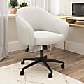 Bush Furniture Fairfax Ergonomic Fabric Mid Century Mid Back Modern Desk Chair for Home Office, Light Cream Fabric, Standard Delivery