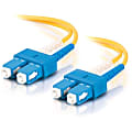 C2G 2m SC-SC 9/125 OS1 Duplex Singlemode PVC Fiber Optic Cable (USA-Made) - Yellow - Fiber Optic for Network Device - SC Male - SC Male - 9/125 - Duplex Singlemode - OS1 - USA-Made - 2m - Yellow