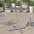 Flash Furniture Square Aluminum Indoor/Outdoor Table, 27-1/2" x 23-1/2", Silver