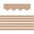 Teacher Created Resources Scalloped Border Trim, Light Brown, 35' Per Pack, Set Of 6 Packs