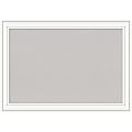 Amanti Art Cork Bulletin Board, 41" x 29", Gray, Craftsman White Wood Frame