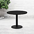 Flash Furniture Laminate Round Table Top With Table-Height Base, 31-1/8"H x 42"W x 42"D, Black 1 thumbnail image