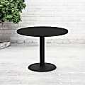 Flash Furniture Laminate Round Table Top With Table-Height Base, 31-1/8"H x 42"W x 42"D, Black