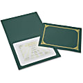 Geographics 30% Recycled Certificate Holder, 8 5/16" x 11 3/4", Green, Pack of 6