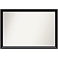 Amanti Art Non-Beveled Rectangle Wood Framed Bathroom Wall Mirror, 27” x 39”, Steinway Black Scoop