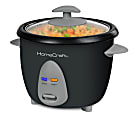 HomeCraft HCRC Rice Cooker & Food Steamer, 6-Cup, Black