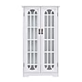 SEI Furniture Curio Media Display Cabinet, 47-3/4"H x 26-1/4"W x 9-1/2"D, White