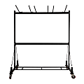 Alpine AdirOffice Steel Folding Chair And Table Combo Cart, 67"H x 65"W x 37-3/4"D, Black 1 thumbnail image