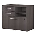 Bush Business Furniture 400 29-5/7"W x 17"D Lateral 3-Drawer File Cabinet, Storm Gray, Standard Delivery