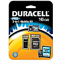 Duracell DU-3IN1C1016G-R 16 GB Class 10 microSDHC - 10 Year Warranty