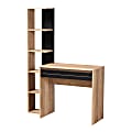 Baxton Studio Modern And Contemporary 44"W 2-Tone Computer Desk With Shelves, Black/Oak Brown 1 thumbnail image