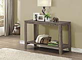 Monarch Specialties Console Table With Shelf, Rectangular, Dark Taupe 1 thumbnail image