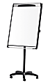 MasterVision® Platinum PureWhite™ Porcelain Magnetic Mobile Dry-Erase Whiteboard Easel, 29" x 41" Metal Frame With Black/Gray Finish