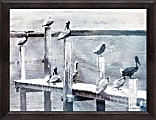 Timeless Frames® Coastal Wall Art, Horizontal, 12" x 16", Birds On A Pier