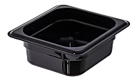 StorPlus 1/6-Size Plastic Food Pans, 2 1/2"H x 6 3/8"W x 6 3/4"D, Black, Pack Of 6 1 thumbnail image